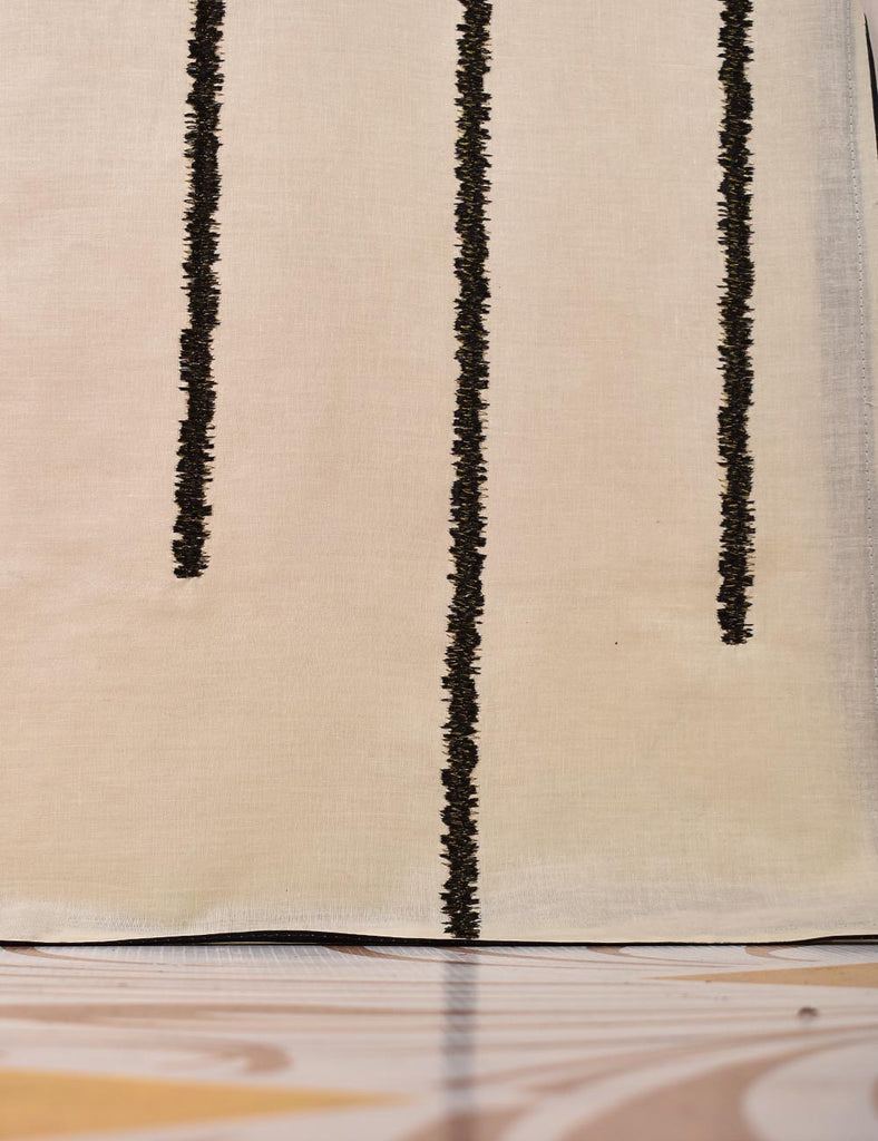 Cotton Embroidered Stitched Kurti - Abstract Art (TS-054B-Cream)