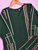 Cotton Embroidered Stitched Kurti - Abstruse Art (TS-043B-Green)