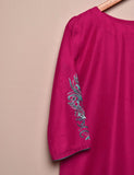 Tehwaar Winter Linen Embroidered Stitched Kurti - Aesthetics (TW-02A-Fuchsia)
