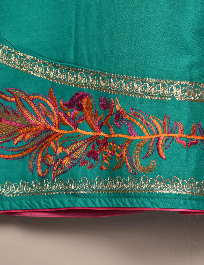 Tehwaar Winter Linen Embroidered Stitched Kurti - Aesthetics (TW-02B-SeaGreen)