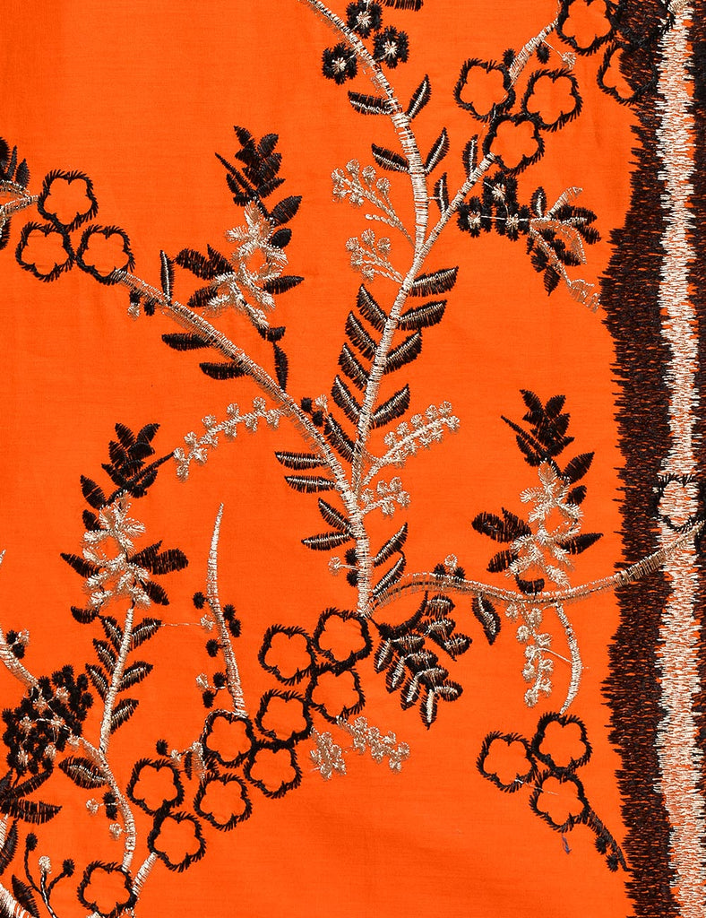 Cotton Embroidered Stitched Kurti - Anemone (TS-003B-Orange)
