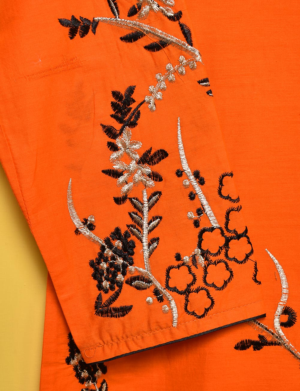 Cotton Embroidered Stitched Kurti - Anemone (TS-003B-Orange)