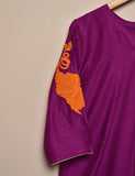 Tehwaar Winter Linen Embroidered Stitched Kurti - Artistic Strokes (TW-03B-Purple)