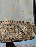 Jacquard Paper Cotton with Embroidered Net Dupatta &amp; Malai Silk Trouser - Autumn Love (RTW-10-Grey)