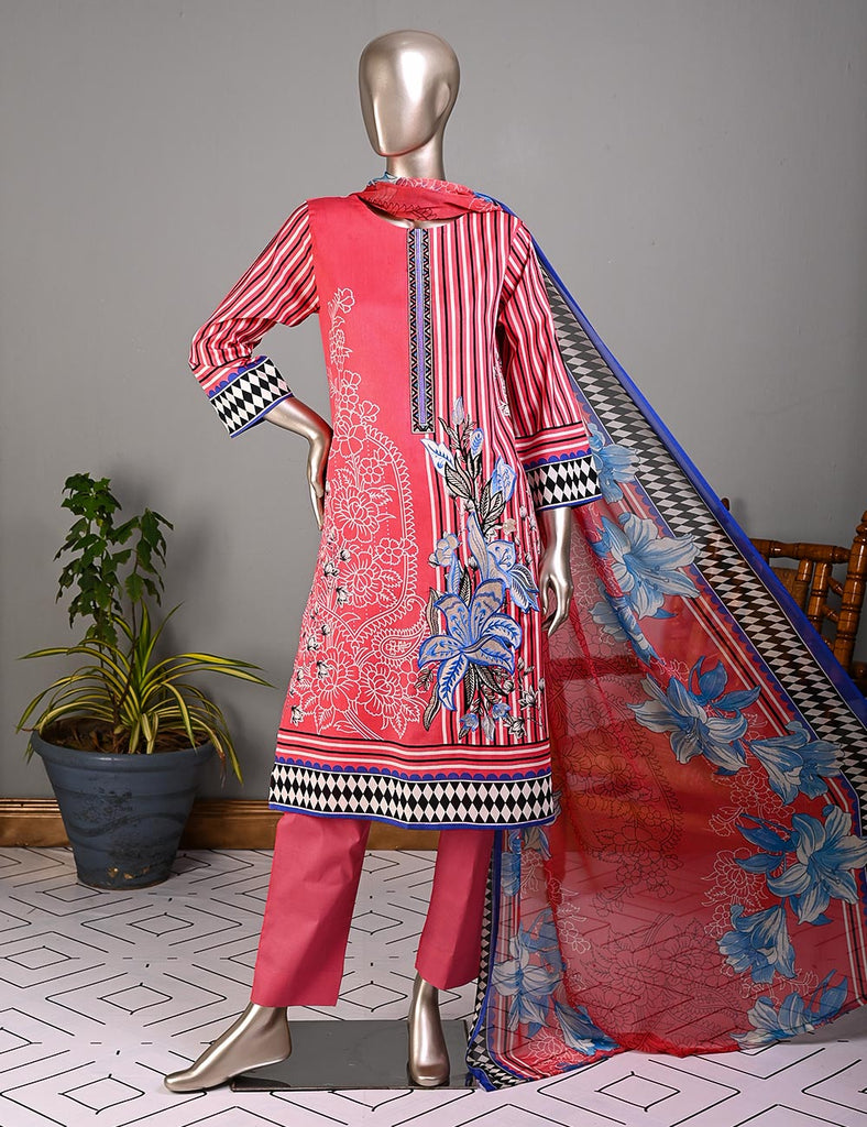BLC-01A - Checkered Field | Un-Stitched Embroidered Lawn Dress