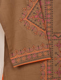 Cotton Embroidered Stitched Kurti - Baad-e-Saba-(TS-088B-Brown)