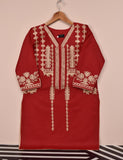 Cotton Embroidered Stitched Kurti - Blithe (T20-059A-Red)