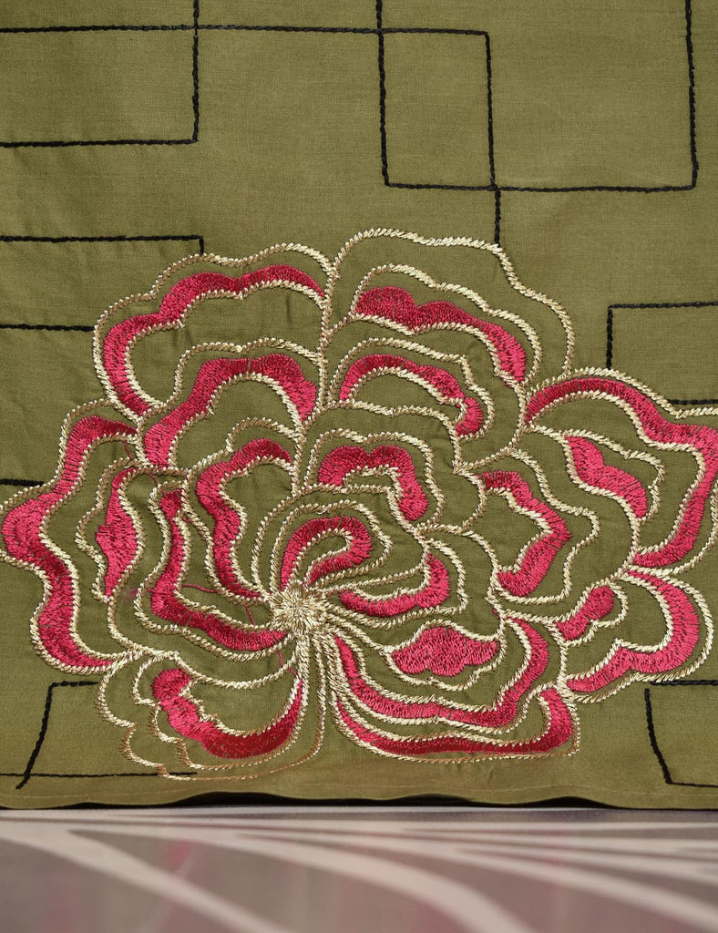 Cotton Embroidered Stitched Kurti - Blooming Angel (TS-022B-Moss)