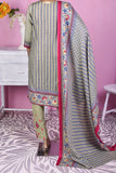 3 Pc Unstitched Embroidered Lawn Dress with Lawn Printed Dupatta & Embroidered Cotton Trouser - Bright Sunshine (ZLE-1A)