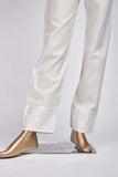 Ready To Wear Cotton Embroidered Trouser - CT-1-White