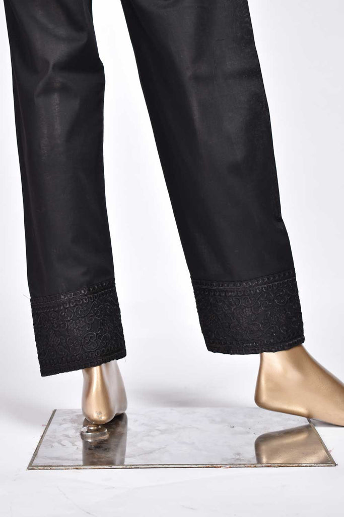 Ready To Wear Cotton Embroidered Trouser - CT-2-Black