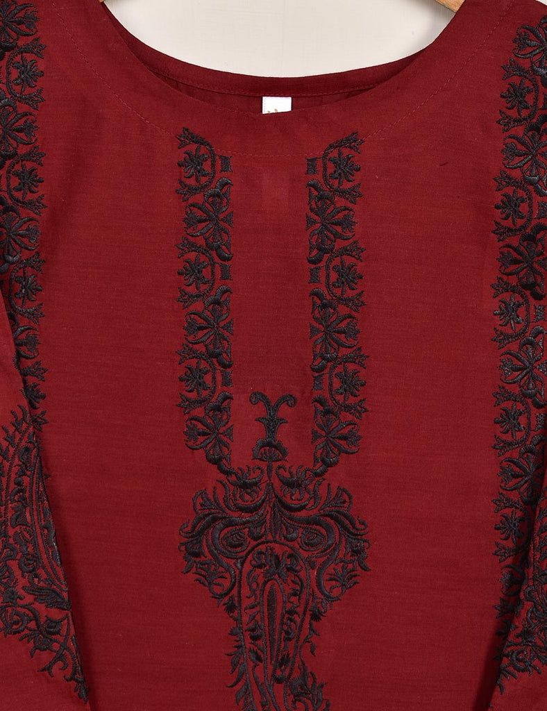Cotton Embroidered Stitched Kurti - Camellia (TS-031E-Maroon)