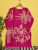 Cotton Embroidered Stitched Kurti - Dianthus (TS-002A-Fuchsia)