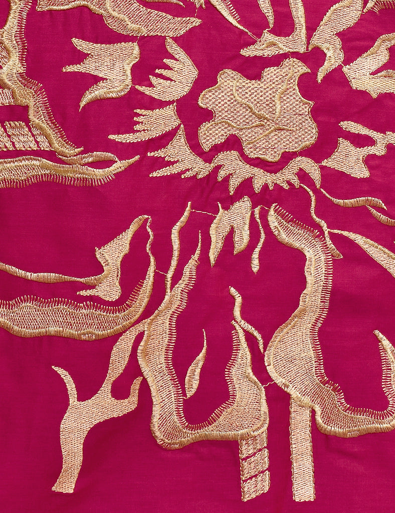 Cotton Embroidered Stitched Kurti - Dianthus (TS-002A-Fuchsia)