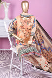 3 Pc Unstitched Embroidered Lawn Dress with Lawn Printed Dupatta & Embroidered Cotton Trouser - Daisy (ZLE-5B)