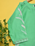 Cotton Embroidered Stitched Kurti - Dazzling Freesia (TS-005A-LightGreen)