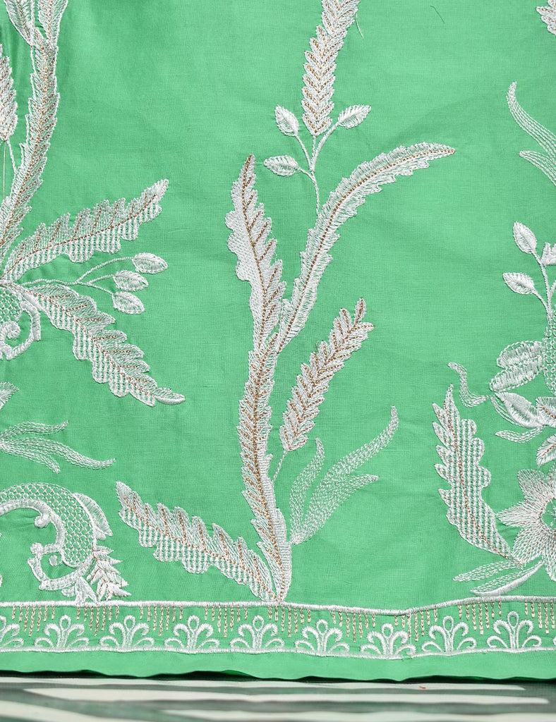Cotton Embroidered Stitched Kurti - Dazzling Freesia (TS-005A-LightGreen)