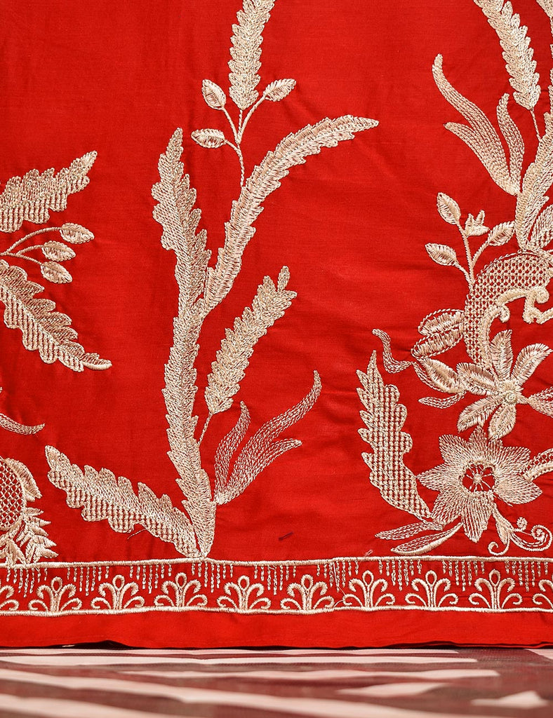 Cotton Embroidered Stitched Kurti - Dazzling Freesia (TS-005B-Red)