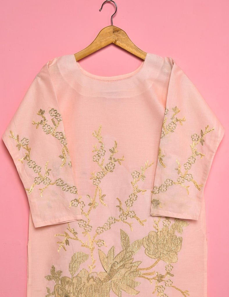 Cotton Embroidered Stitched Kurti - Defining Nature (TS-023B-LightPink)