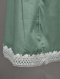 Cotton Stitched Kurti with Chikankari Neck Daman - Fairy Ice (T20-036A-Greenish)