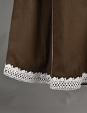 Cotton Stitched Kurti with Chikankari Neck Daman - Fairy Ice (T20-036B-Brown)