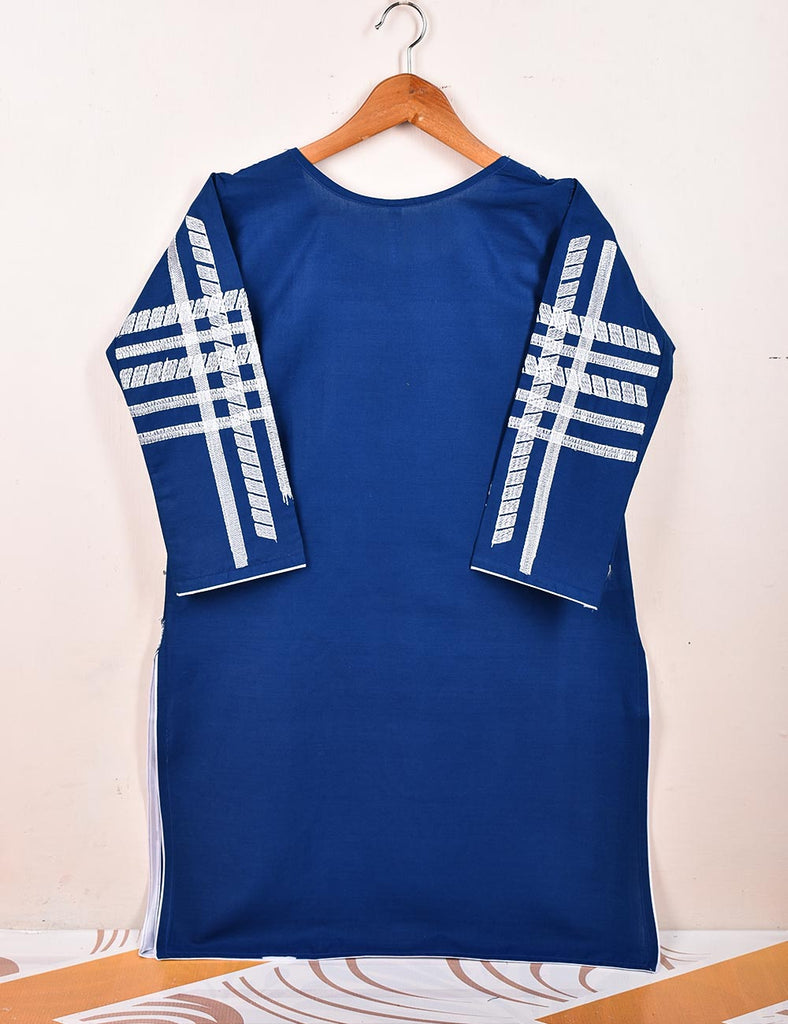 Cotton Embroidered Stitched Kurti - Dianthus (TS-002C-Blue)