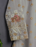 Khaddi Cotton Embroidered Kurti - Dreamy Dryad (TIE-02-Light Gray)