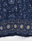 Chiffon Embroidered Stitched Kurti - Dusky Delight (TIE-16-NavyBlue)