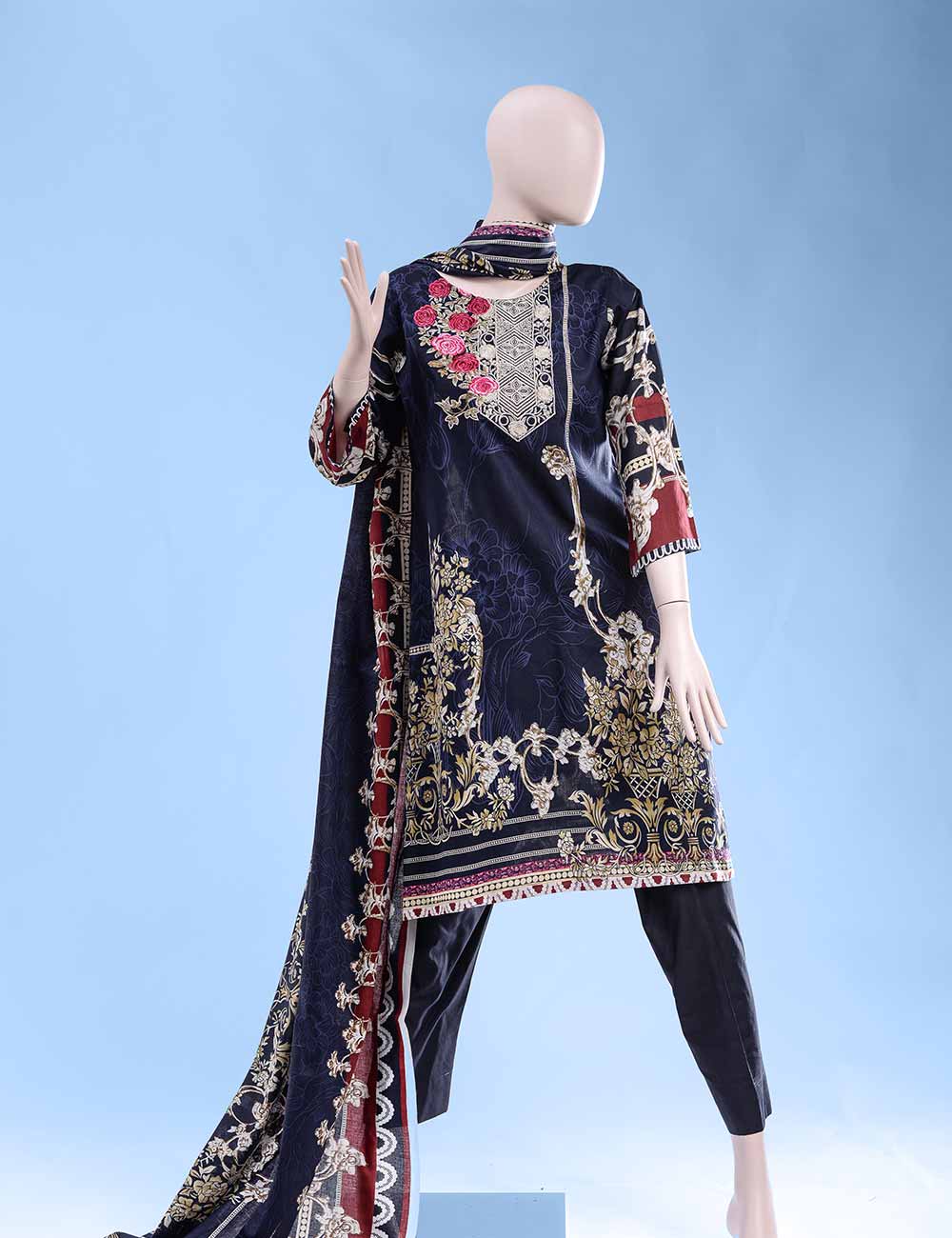 ET-03 - Floral Chic  |  Unstitched Printed & Embroidered Cambric Dress