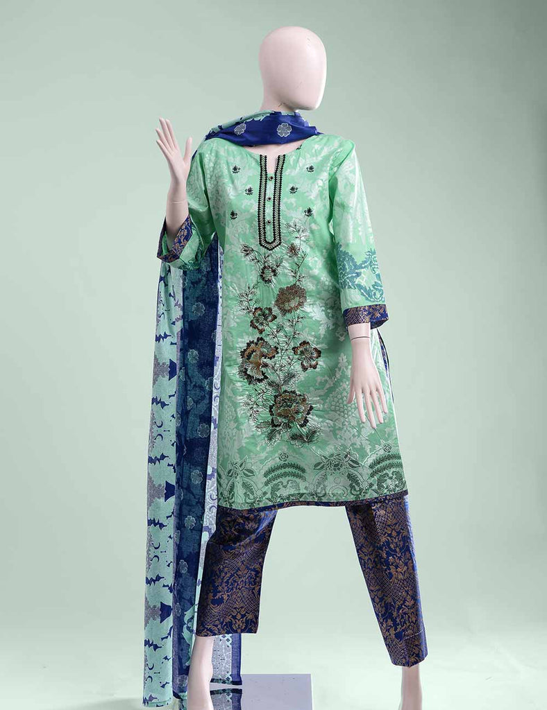 ET-07 - Oblique Intricacy  |  Unstitched Printed &amp; Embroidered Cambric Dress