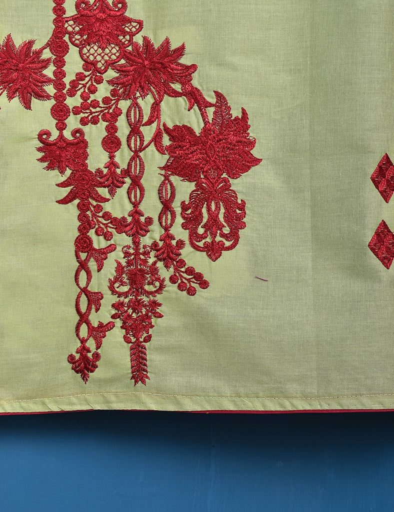 Cotton Embroidered Stitched Kurti - Ephemeral Shine (TS-051A-Green)