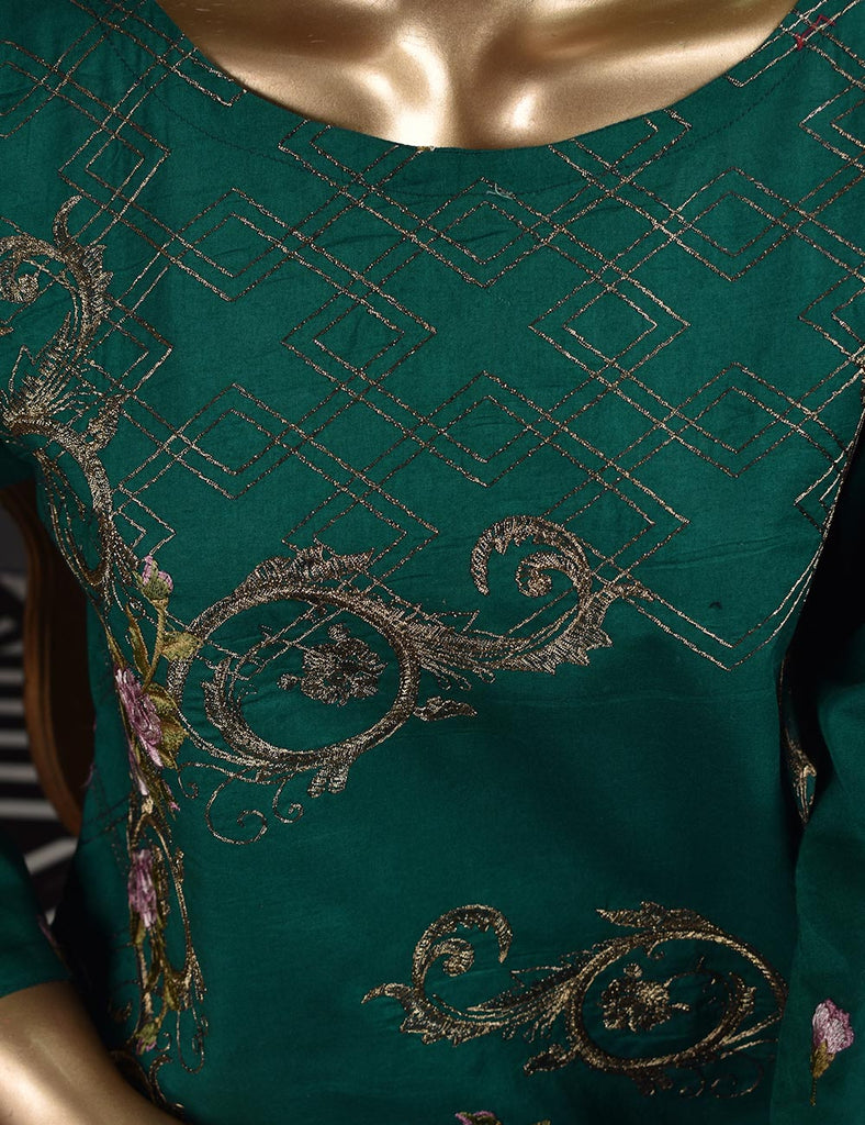 3 Pc Unstitched Embroidered Lawn Dress with Chiffon Embroidered Dupatta - Estonia (ZEB-5B)