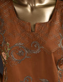 3 Pc Unstitched Embroidered Lawn Dress with Chiffon Embroidered Dupatta - Estonia (ZEB-5A)