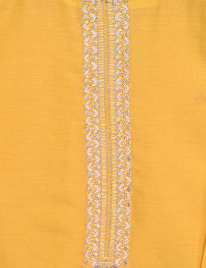 Cotton Embroidered Stitched Kurti - Ethnic Beam (TS-027A-Yellow)