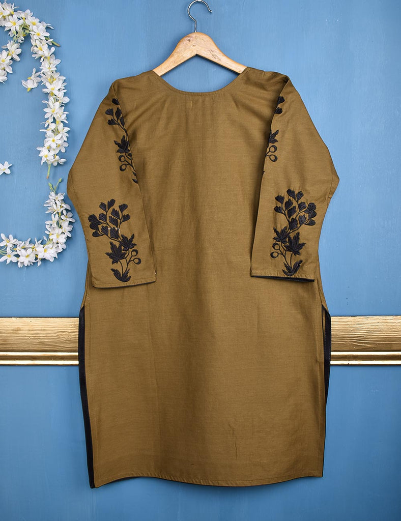 Cotton Embroidered Stitched Kurti - Euphonium (TS-053A-Brown)