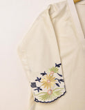 Cotton Embroidered Stitched Kurti - Feathers (TS-061B-Cream)