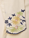 Cotton Embroidered Stitched Kurti - Feathers (TS-061B-Cream)
