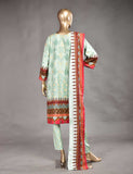 3 Pc Unstitched Linen Printed & Embroidered Dress with Printed Wool Shawl Dupatta - Flash (KL-01)