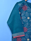 Cotton Embroidered Stitched Kurti - Foliole (TS-033A-Turquoise)