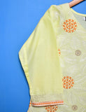 Cotton Embroidered Stitched Kurti - Foliole (TS-033C-Lemon)