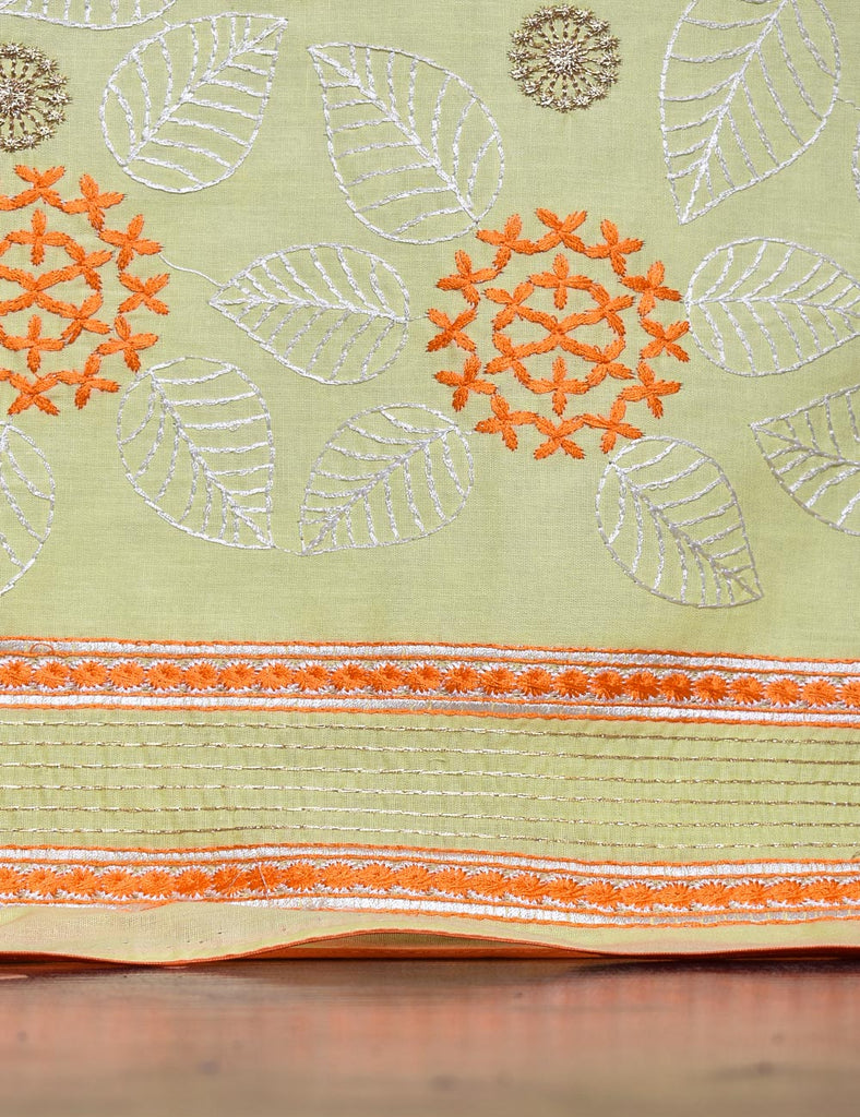 Cotton Embroidered Stitched Kurti - Foliole (TS-033C-Lemon)