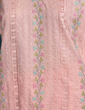3 Pc Printed and Embroidered Cotton Dress with Embroidered Chiffon Dupatta - Frontline (CE-3A-Pink)