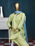 3 Pc Printed and Embroidered Cotton Dress with Embroidered Chiffon Dupatta - Frontline (CE-3B-Pista)