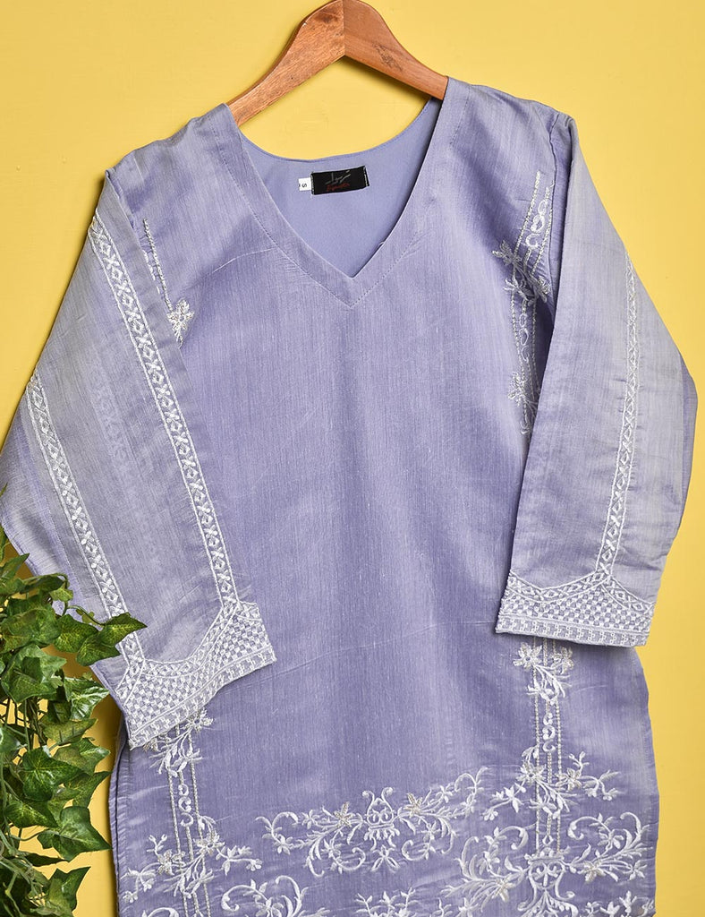 Paper Cotton Embroidered Stitched Kurti - Gladiolus (TS-006A-Purple)