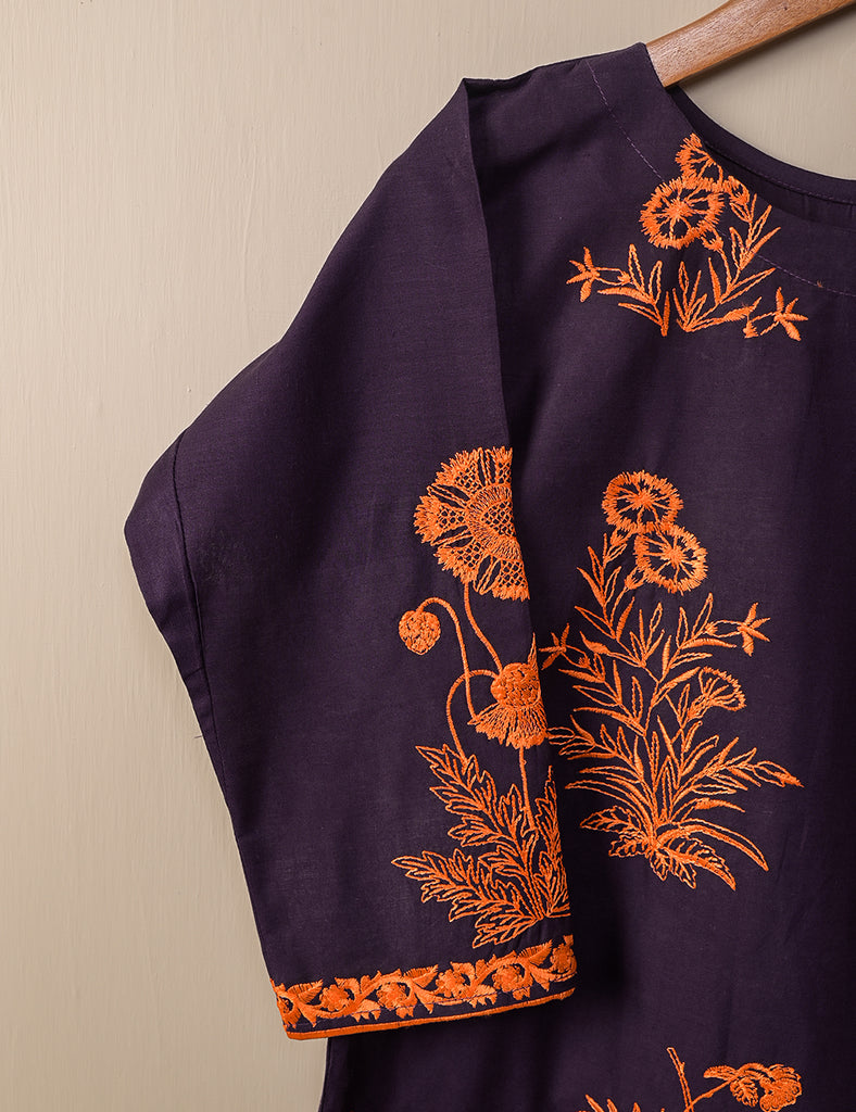 Glorious Mist (TS-046D-Purple) - Cotton Embroidered Stitched Kurti