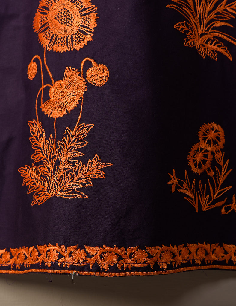 Glorious Mist (TS-046D-Purple) - Cotton Embroidered Stitched Kurti