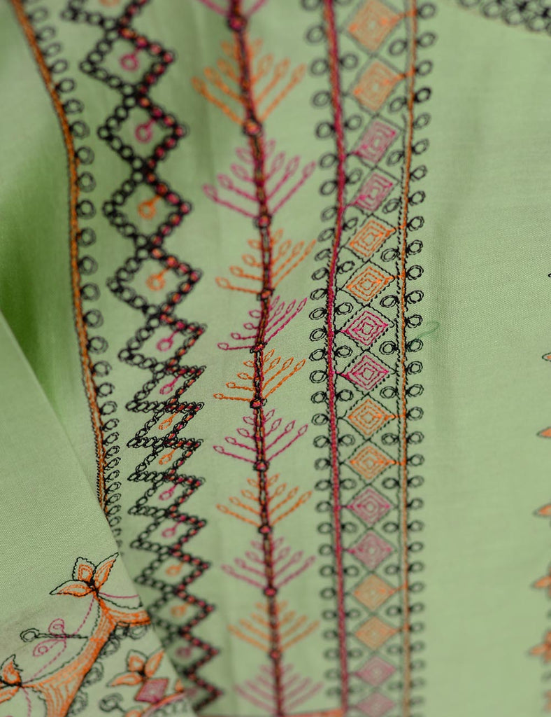 Cotton Embroidered Kurti - Insignia (T20-020-LightGreen)