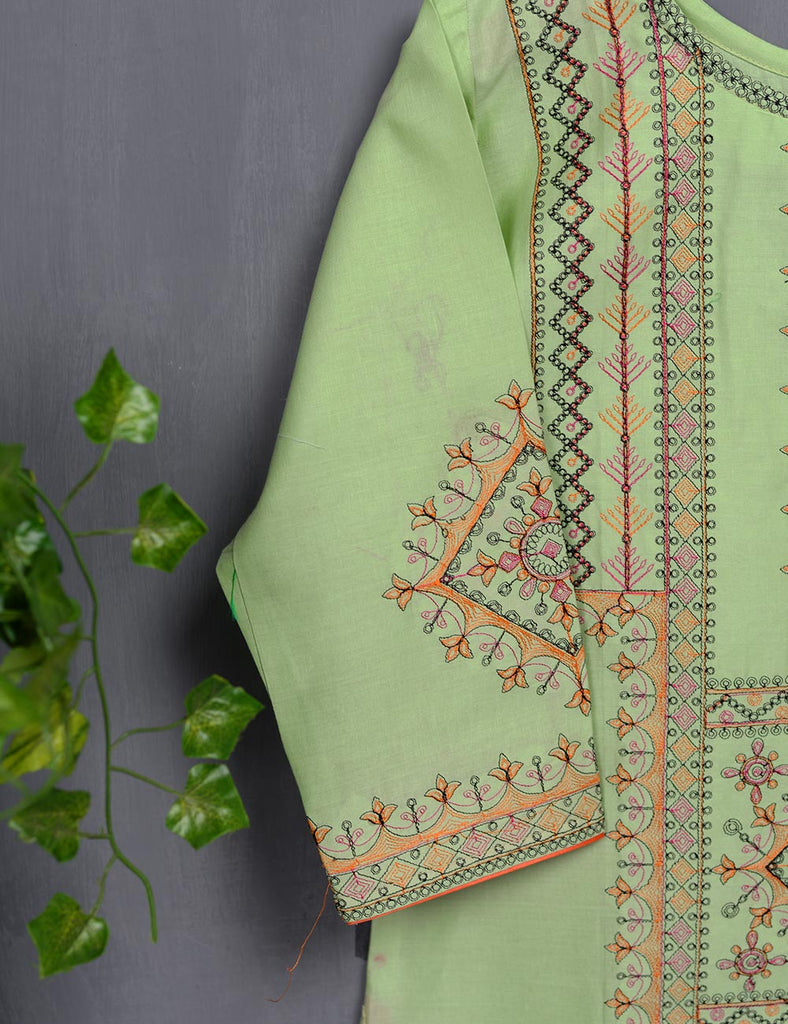 Cotton Embroidered Kurti - Insignia (T20-020-LightGreen)