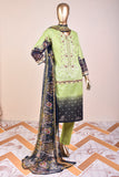 3 Pc Unstitched Embroidered Lawn Dress with Chiffon Printed Dupatta - Eccentric Ripples (JEL-03)