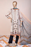 3 Pc Unstitched Embroidered Lawn Dress with Chiffon Printed Dupatta - Folklore (JEL-05)